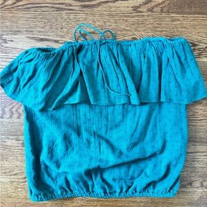Bash strapless green top